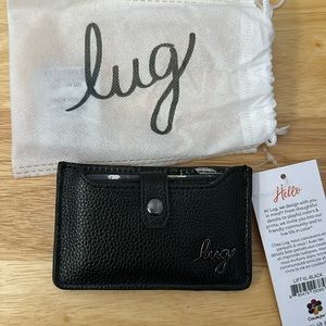 Lug Lift Black Classic Vegan Leather RFID Card holder. NWT
